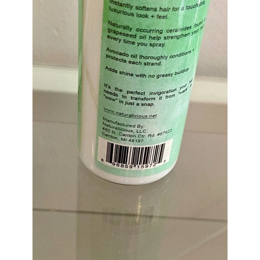 (2) Naturalicious Heavenly Hydration Grapeseed Hair Mist Conditioning 4oz NEW
